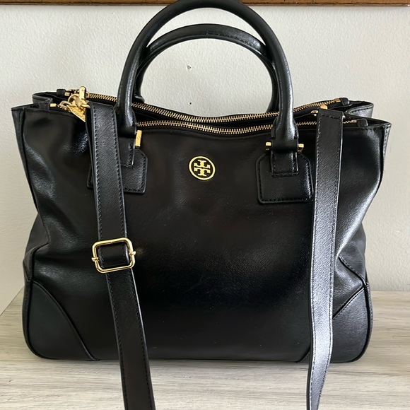 Tory Burch Black Satchel Bag with Structured Design - Picture 1 of 15